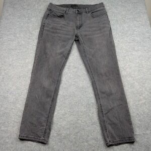 French Connection Jeans Mens 34x30 Gray Denim Stretch Slim‎ Straight Faded pANTS